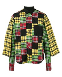 Мужская разноцветная рубашка с длинным рукавом в шотландскую клетку от Comme Des Garcons Homme Plus