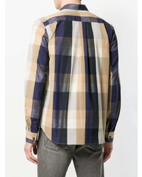 Мужская разноцветная рубашка с длинным рукавом в шотландскую клетку от Golden Goose Deluxe Brand