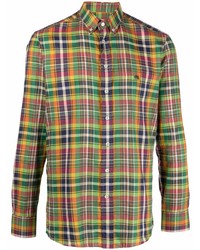 Мужская разноцветная рубашка с длинным рукавом в шотландскую клетку от Etro