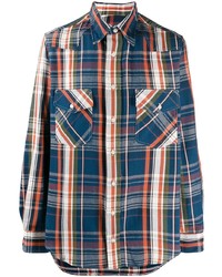 Мужская разноцветная рубашка с длинным рукавом в шотландскую клетку от Gitman Vintage