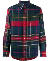 Мужская разноцветная рубашка с длинным рукавом в шотландскую клетку от Gitman Vintage
