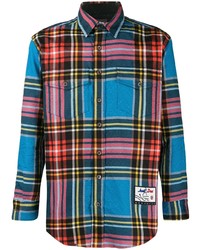 Мужская разноцветная рубашка с длинным рукавом в шотландскую клетку от Just Don
