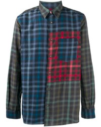 Мужская разноцветная рубашка с длинным рукавом в шотландскую клетку от PS Paul Smith