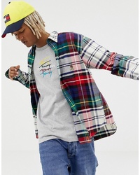 Мужская разноцветная рубашка с длинным рукавом в шотландскую клетку от Tommy Jeans