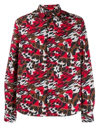 Мужская разноцветная рубашка с длинным рукавом с леопардовым принтом от Marni