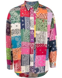 Мужская разноцветная рубашка с длинным рукавом с "огурцами" от Readymade