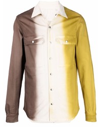 Мужская разноцветная рубашка с длинным рукавом с принтом тай-дай от Rick Owens