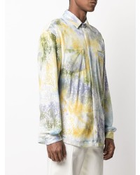 Мужская разноцветная рубашка с длинным рукавом с принтом тай-дай от Gcds