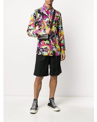 Мужская разноцветная рубашка с длинным рукавом с принтом от Just Cavalli