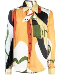 Мужская разноцветная рубашка с длинным рукавом с принтом от Bethany Williams