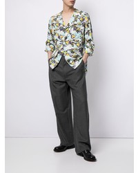 Мужская разноцветная рубашка с длинным рукавом с принтом от Sulvam