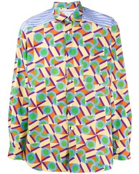 Мужская разноцветная рубашка с длинным рукавом с принтом от Comme Des Garcons SHIRT