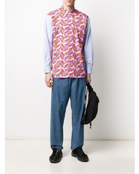 Мужская разноцветная рубашка с длинным рукавом с принтом от Comme Des Garcons SHIRT