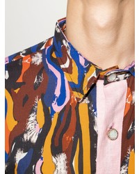 Мужская разноцветная рубашка с длинным рукавом с принтом от Orange Culture