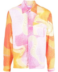 Мужская разноцветная рубашка с длинным рукавом с принтом от ERL
