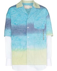 Мужская разноцветная рубашка с длинным рукавом с принтом от Feng Chen Wang