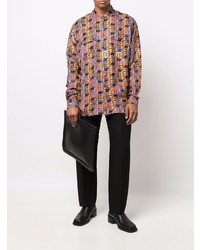 Мужская разноцветная рубашка с длинным рукавом с принтом от Balmain