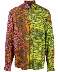 Мужская разноцветная рубашка с длинным рукавом с принтом от Just Cavalli