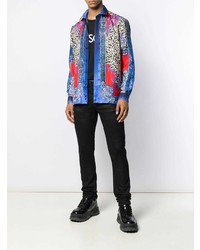 Мужская разноцветная рубашка с длинным рукавом с принтом от Versace Collection