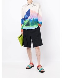 Мужская разноцветная рубашка с длинным рукавом с принтом от Fiorucci