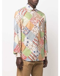 Мужская разноцветная рубашка с длинным рукавом с принтом от Moschino