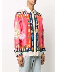 Мужская разноцветная рубашка с длинным рукавом с принтом от Casablanca
