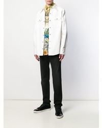Мужская разноцветная рубашка с длинным рукавом с принтом от Dolce & Gabbana