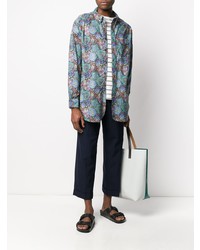 Мужская разноцветная рубашка с длинным рукавом с цветочным принтом от Engineered Garments