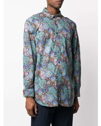 Мужская разноцветная рубашка с длинным рукавом с цветочным принтом от Engineered Garments