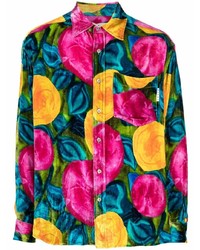 Мужская разноцветная рубашка с длинным рукавом с цветочным принтом от Marni