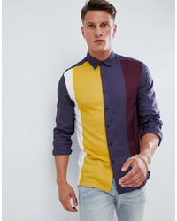 Мужская разноцветная рубашка с длинным рукавом от ASOS DESIGN