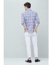 Мужская разноцветная рубашка с длинным рукавом от Mango Man