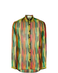 Мужская разноцветная рубашка с длинным рукавом от Saint Laurent