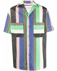 Мужская разноцветная рубашка с коротким рукавом в вертикальную полоску от Andersson Bell