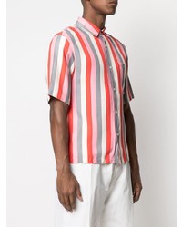 Мужская разноцветная рубашка с коротким рукавом в вертикальную полоску от Sandro Paris
