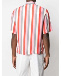 Мужская разноцветная рубашка с коротким рукавом в вертикальную полоску от Sandro Paris