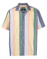 Мужская разноцветная рубашка с коротким рукавом в вертикальную полоску от Gitman Vintage