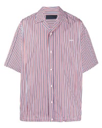 Мужская разноцветная рубашка с коротким рукавом в вертикальную полоску от Juun.J