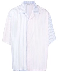 Мужская разноцветная рубашка с коротким рукавом в вертикальную полоску от MAISON KITSUNÉ
