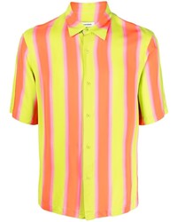 Мужская разноцветная рубашка с коротким рукавом в вертикальную полоску от Sandro
