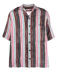 Мужская разноцветная рубашка с коротким рукавом в вертикальную полоску от Song For The Mute