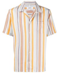 Мужская разноцветная рубашка с коротким рукавом в вертикальную полоску от Soulland