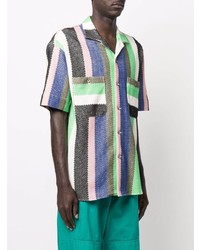 Мужская разноцветная рубашка с коротким рукавом в вертикальную полоску от Andersson Bell