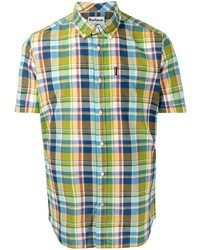 Мужская разноцветная рубашка с коротким рукавом в шотландскую клетку от Barbour
