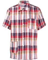 Мужская разноцветная рубашка с коротким рукавом в шотландскую клетку от Engineered Garments
