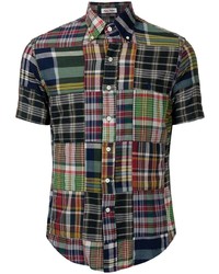 Мужская разноцветная рубашка с коротким рукавом в шотландскую клетку от Polo Ralph Lauren