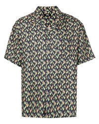 Мужская разноцветная рубашка с коротким рукавом с "огурцами" от Stussy