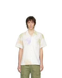 Разноцветная рубашка с коротким рукавом с принтом тай-дай