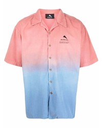 Мужская разноцветная рубашка с коротким рукавом с принтом тай-дай от Mauna Kea