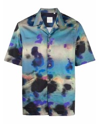 Мужская разноцветная рубашка с коротким рукавом с принтом тай-дай от Paul Smith